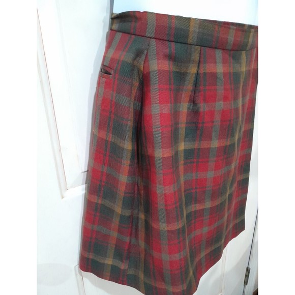 Vintage Kilt Kerry Hope Red Plaid Tartan Pure Wool   Made in Britain Sz 10 - Picture 2 of 14